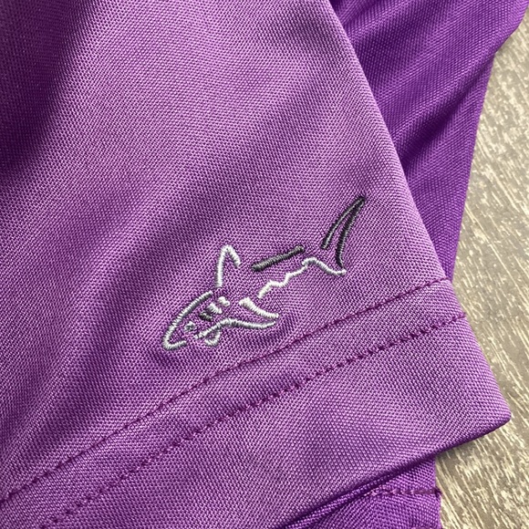 SHARK GREG NORMAN Play Dry Stripes Golf Polo Shirt Mens. Slim fit Medium - Picture 5 of 7